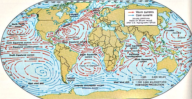ocean currents warm and cold